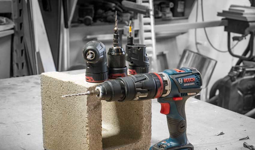 Bosch Flexiclick drill with attachments