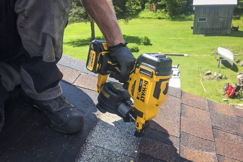 DeWalt 20V battery-powered Roofing Nailer