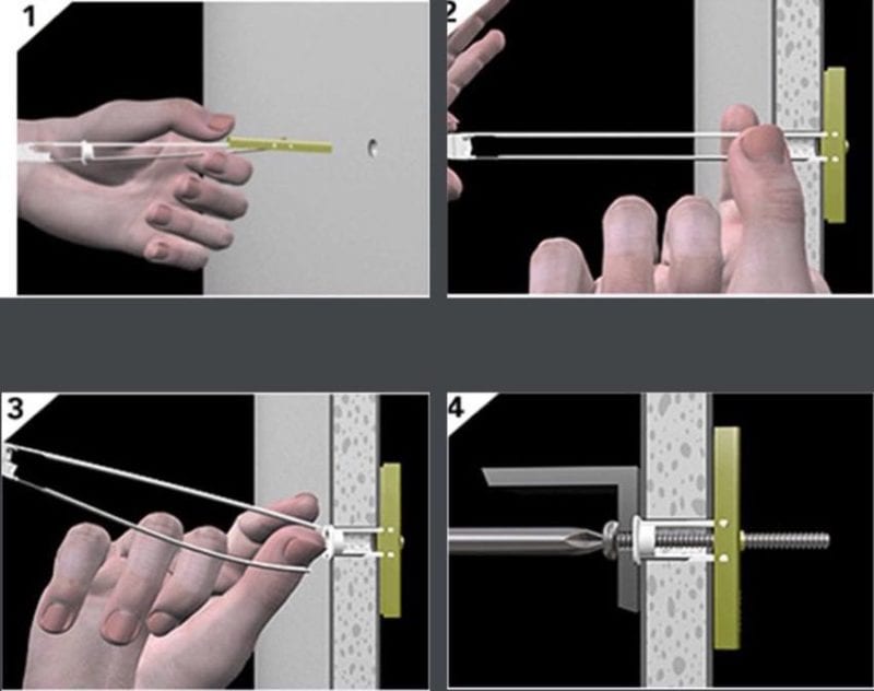 installing Snaptoggle drywall anchor