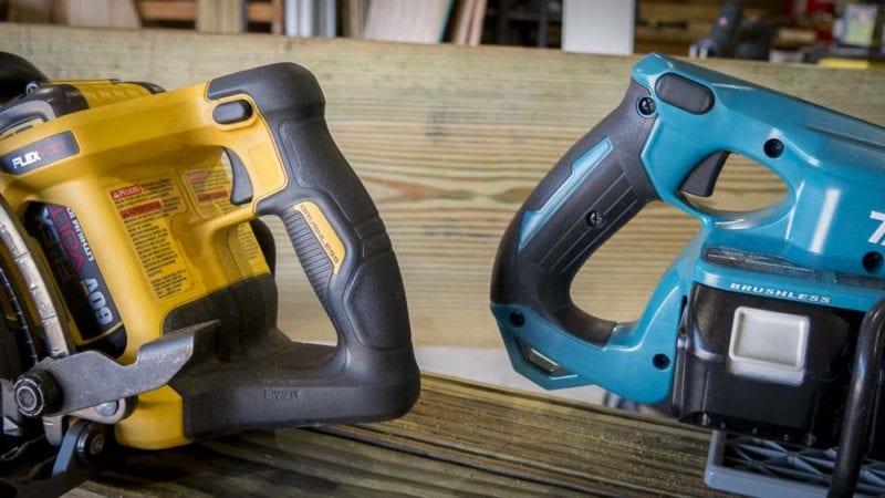 DeWalt FlexVolt Framing Saw Vs Makita Rear-Handle Saw