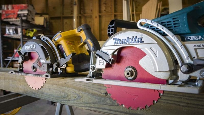 DeWalt FlexVolt Worm Drive Style Saw Vs Makita Rear-Handle Saw