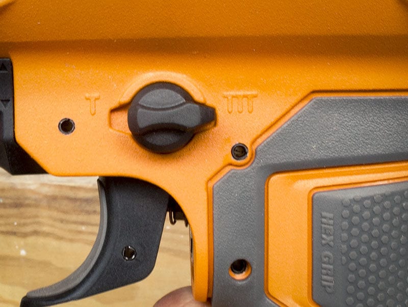 a tool-free trigger mode is one of the features to look for in a roofing nailer